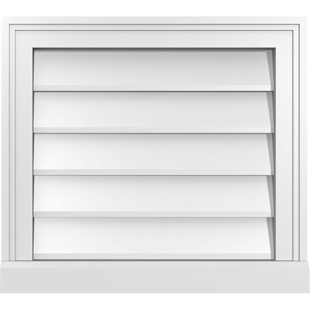 Ekena Millwork Vertical Surface Mount PVC Gable Vent w/ 2"W x 2"H , Brickmould Sill Frame, 20"W x 18"H GVPVE20X1803SN